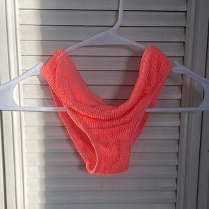 Vibrant Coral Textured Bikini Bottoms